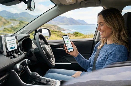 Happy borrower receiving car keys